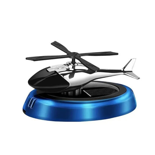 Blue Long Solar Helicopter With Car Fragrance