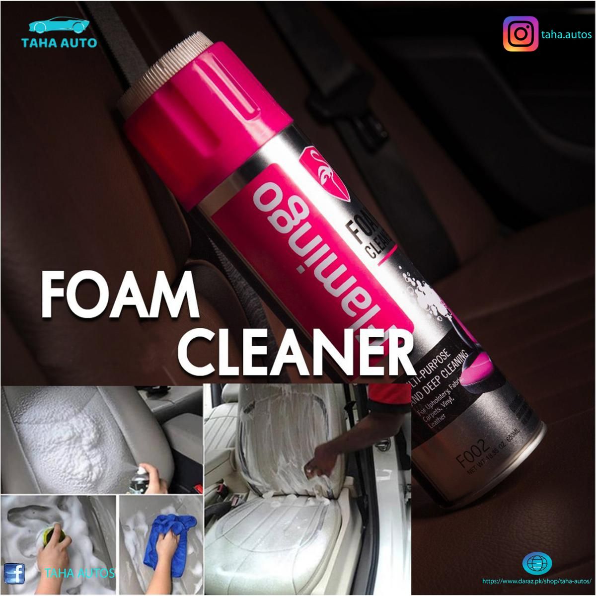 Flamingo Multi-Purpose Foam Cleaning Like Fabric, Carpet, Leather, Vinyl etc. Foam Cleaner – 650 ml