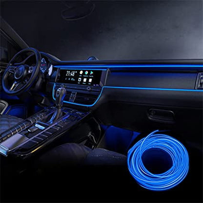 LED Blue Neon Light Strip For Car Dashboard Gaps (2 Meters / 6.5 Feet's) Ambient Lights (EL Wire) Light