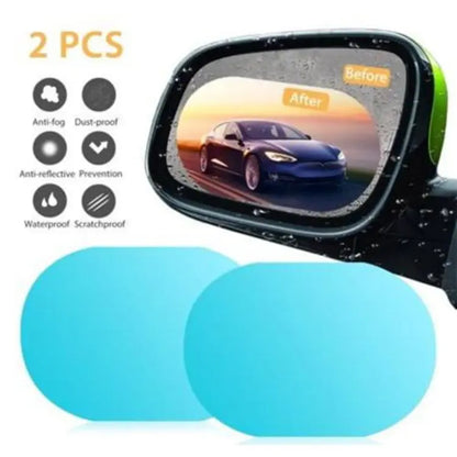 2Pc Anti Fog Film,Car Rearview Waterproof Anti-Fogging