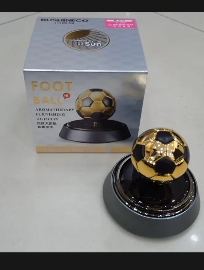 Solar Rotating Football Air Freshener with Liquid Bottle Perfume