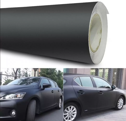 30cmx120cm Matte Black Vinyl Car and Motorcycle Wrap Sheet.