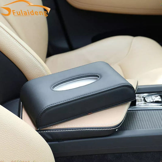 Car Tissue Box High Quality - Pu Leather - Black