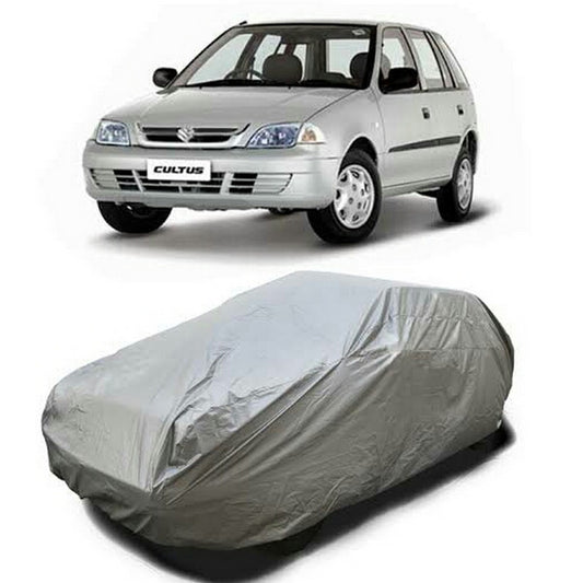 Silver Car Top Cover for Suzuki Cultus Old - Dust Proof.