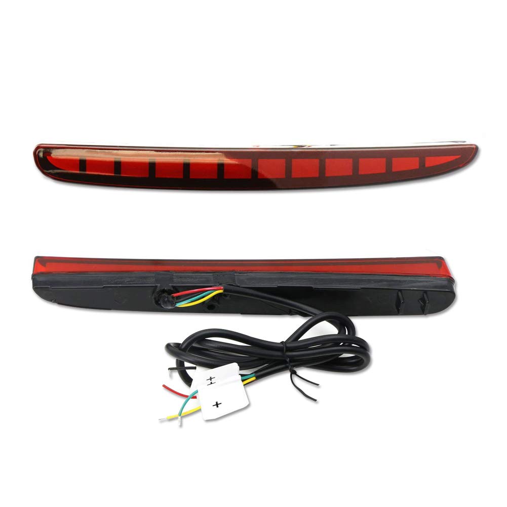 Red Lens Full LED Bumper Reflector Lights Tail Brake Rear Fog Lamps for CAR Honda Civic Hatchback, Type-R CAR