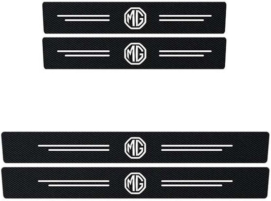 Set of 4 car door sill protectors, for MG3, MG4, EV, MG5, MG6, MG HS, MG Marvel, R, MG ZS, carbon fibre door sill sticker, anti-scratch wear door sill protection.