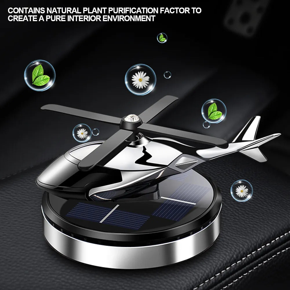 New Shape Silver Solar Helicopter For Car Dashboard Perfume