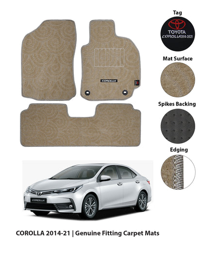 TOTOYA COROLLA 2014-2021 CARPET CAR FLOOR MAT | GENUINE FITTING HIGH QUALITY