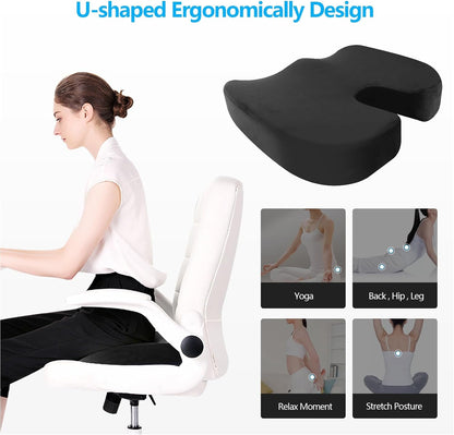 Orthopaedic Seat Cushion: Washable Ergonomic Seat Cushion for Car Memory Foam U-Shaped Office Chair Cushion for Wheelchair Car Seat