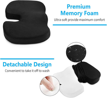 Orthopaedic Seat Cushion: Washable Ergonomic Seat Cushion for Car Memory Foam U-Shaped Office Chair Cushion for Wheelchair Car Seat