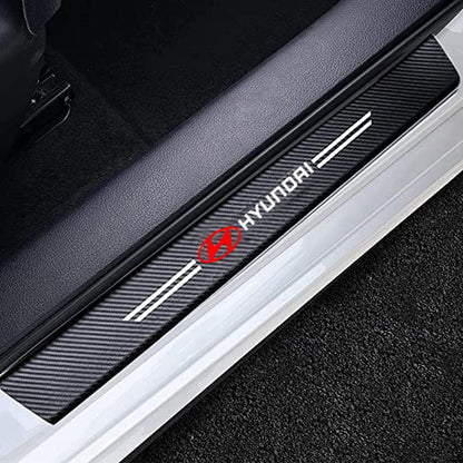 4Pcs Car Door Sill Protector, Scuff Plate Carbon Fiber Protect Door Anti Scratch for Cars (HYUNDAI)..