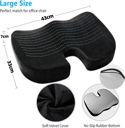 Orthopaedic Seat Cushion: Washable Ergonomic Seat Cushion for Car Memory Foam U-Shaped Office Chair Cushion for Wheelchair Car Seat