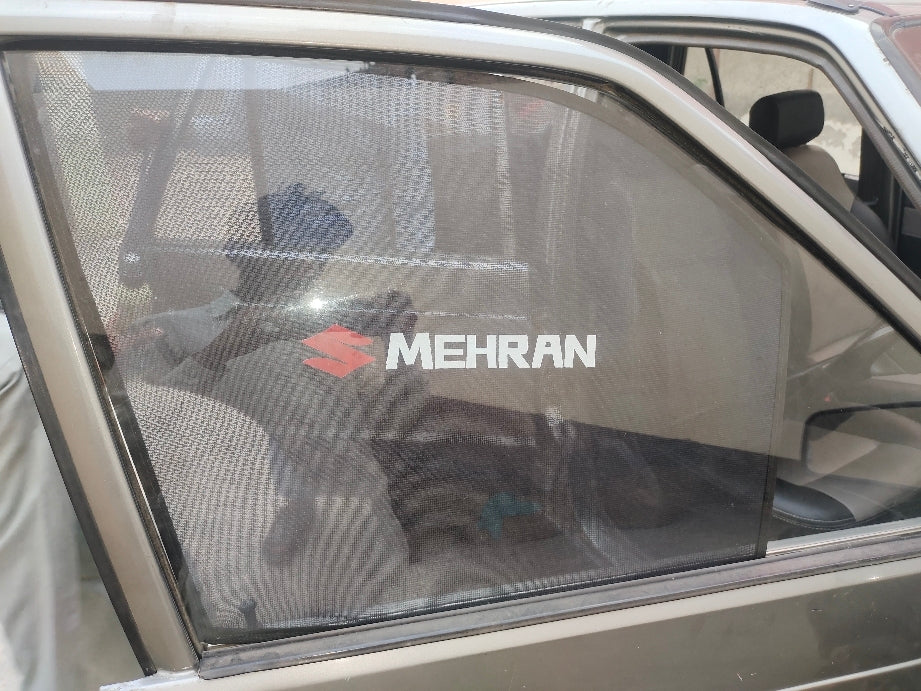 Suzuki Mehran Side Windows Sun Shades with Logo 4pcs