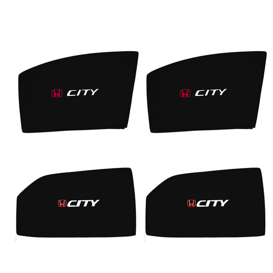 Honda City Side Windows Sun Shades with Logo 4pcs – Model 2009-2021