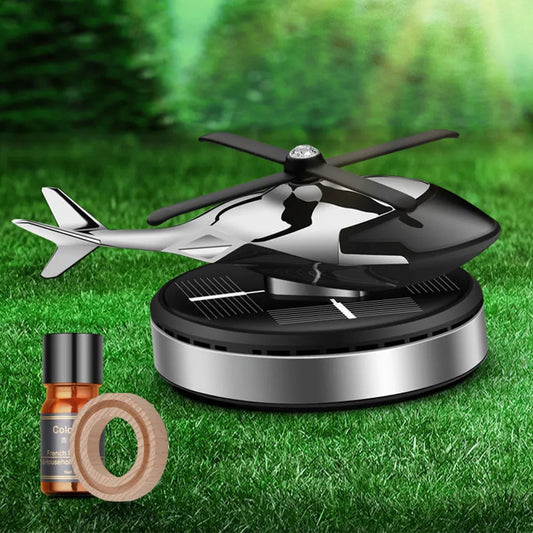 New Shape Silver Solar Helicopter For Car Dashboard Perfume