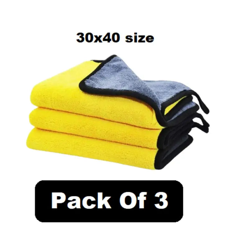 PACK OF 3 Car Microfiber Towel 40*40 cm cleaner duster & wipe wax for car care double side