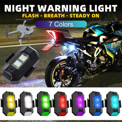 3PCS LED Flasher Light (7 Colors) Strobe LED Lights For Auto Car Drone Bicycle Bike