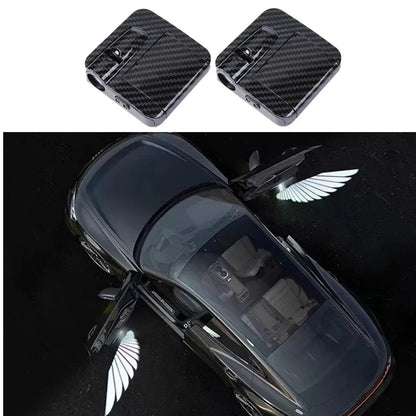 Universal Car Rearview Mirror Side LED Angel Wing Light Dynamic Projection Lamp 2 Pc