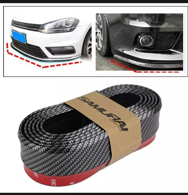 murai Black Carbon Fiber Car Body Kit Bumper Lip Side Skirt Rubber Edge Decorative Protector Car Spoiler