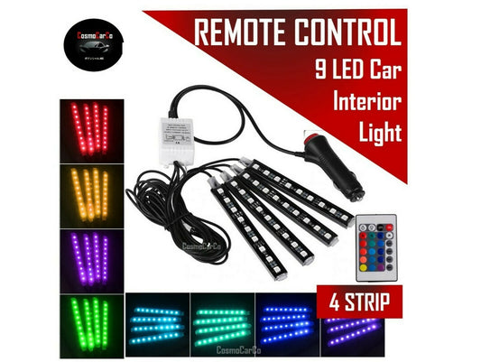 RGB LED Strip Light Floor Decorative Car Atmosphere Lamps Interior Light with Remote Colorful Neon Ligh