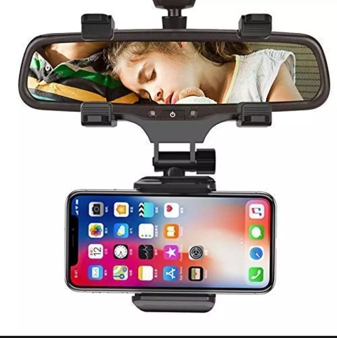 Adjustable Car Rearview Mirror Mount Multi-function Camera Phone Holder Mobile Phone Holder Car Interior