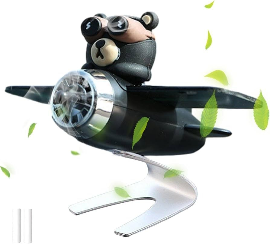 Solar Aeroplane Aircraft Bear Cartoon Style Car Perfume Car Air Freshener