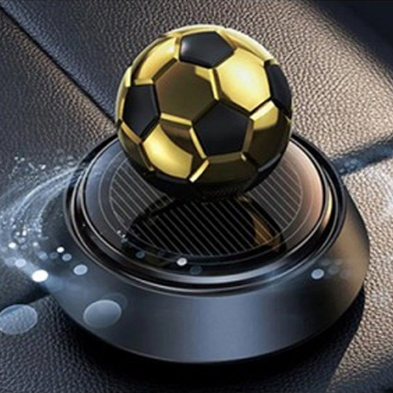 Solar Rotating Football Air Freshener with Liquid Bottle Perfume