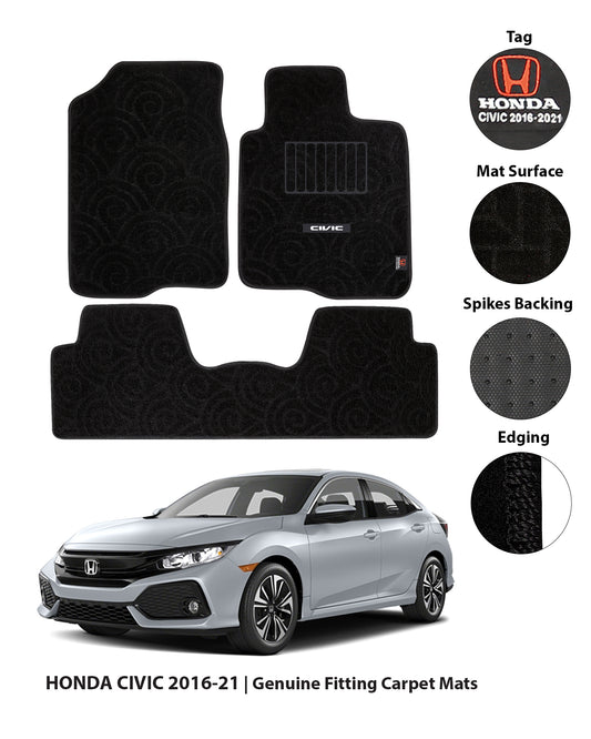 HONDA CIVIC CARPET CAR FLOOR MAT | GENUINE FITTING HIGH QUALITY DIAMOND CARPET SERIES CAR FLOOR MATS