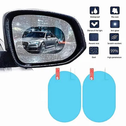 2Pc Anti Fog Film,Car Rearview Waterproof Anti-Fogging