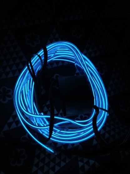 LED Blue Neon Light Strip For Car Dashboard Gaps (2 Meters / 6.5 Feet's) Ambient Lights (EL Wire) Light