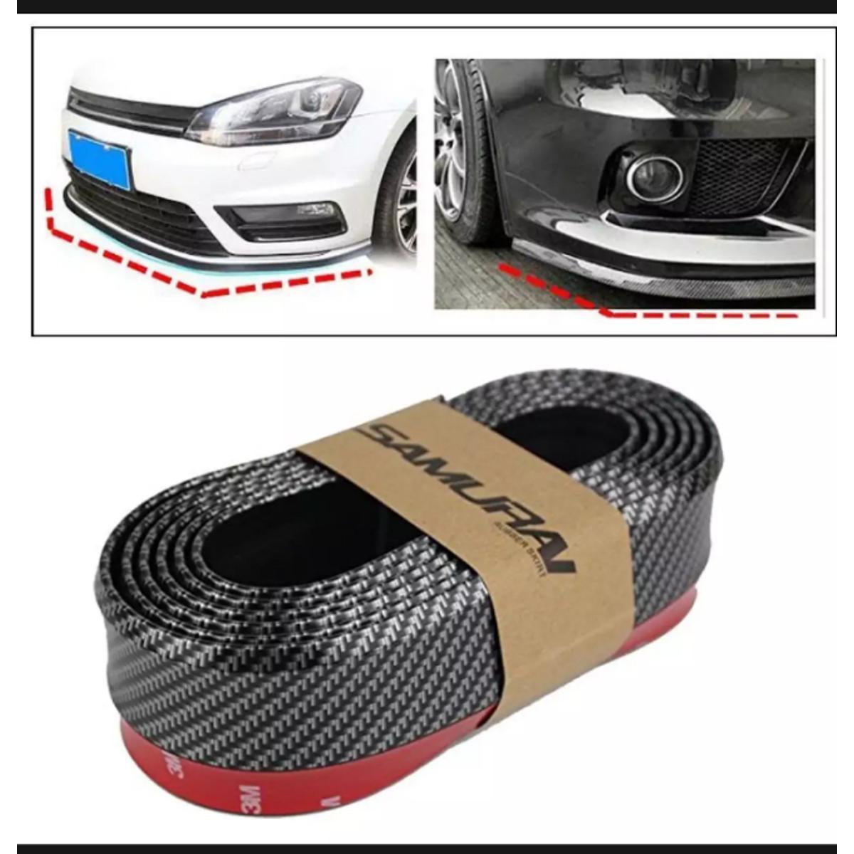 Samurai Black Carbon Fiber Car Body Kit Bumper Lip Side Skirt Rubber Edge Decorative Protector Car Spoiler