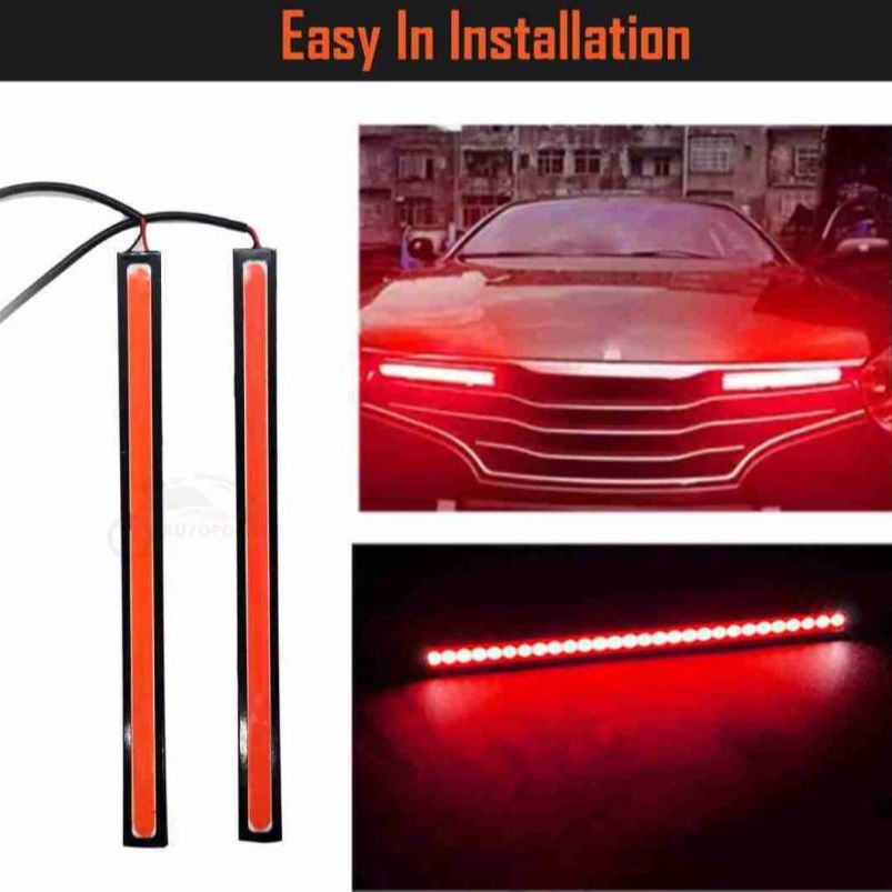 Red LED Daytime Running Light for Bumpers (for all Cars and bikes) 2PCS