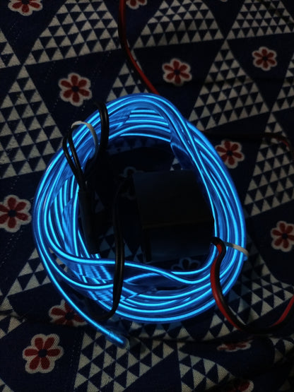 LED Blue Neon Light Strip For Car Dashboard Gaps (2 Meters / 6.5 Feet's) Ambient Lights (EL Wire) Light