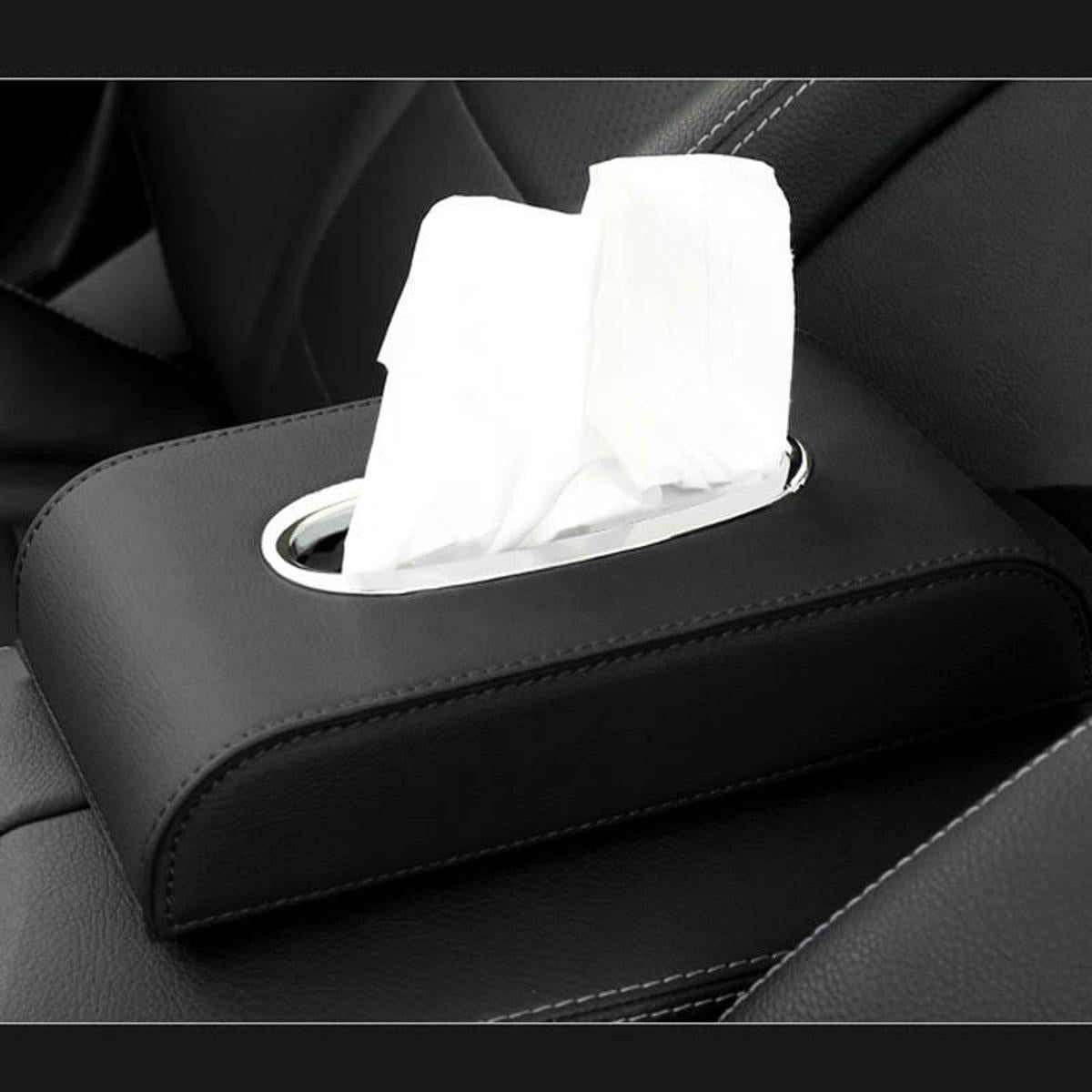 Tissue Box For Car And Office BLACK COLOR PU LEATHER MADE IMPORTED