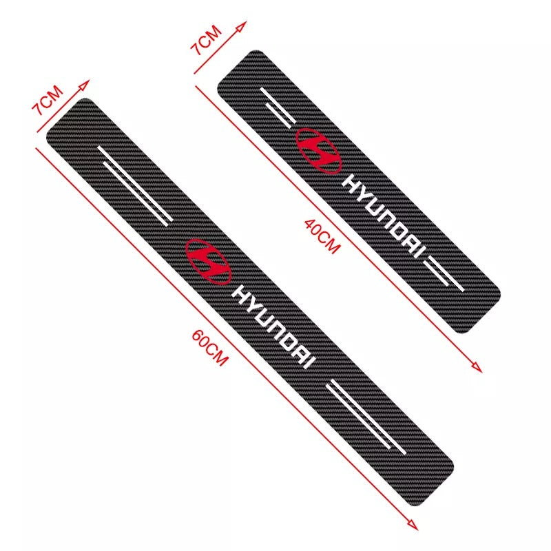 4Pcs Car Door Sill Protector, Scuff Plate Carbon Fiber Protect Door Anti Scratch for Cars (HYUNDAI)..