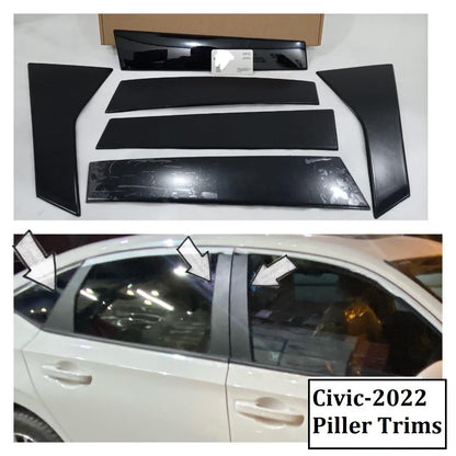 Honda Civic 2022 Pillar Trim (6pcs)