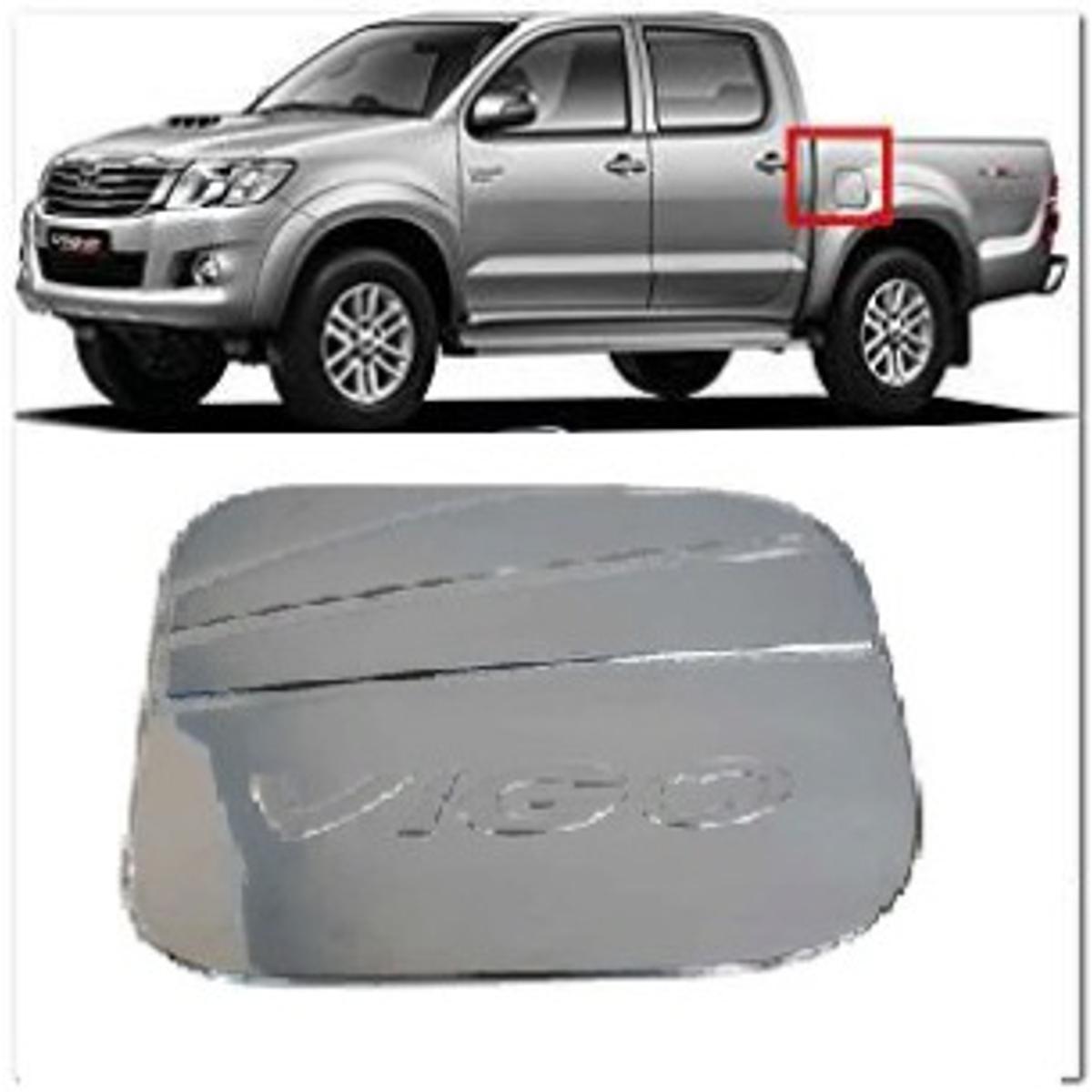 TOYOTA HILUX VIGO 2005-ON FUEL OIL TANK CAP COVER CHROME